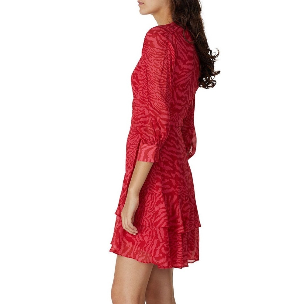 All Saints Keva Remix Red Zebra Print Dress Size XSMALL - Picture 4 of 13